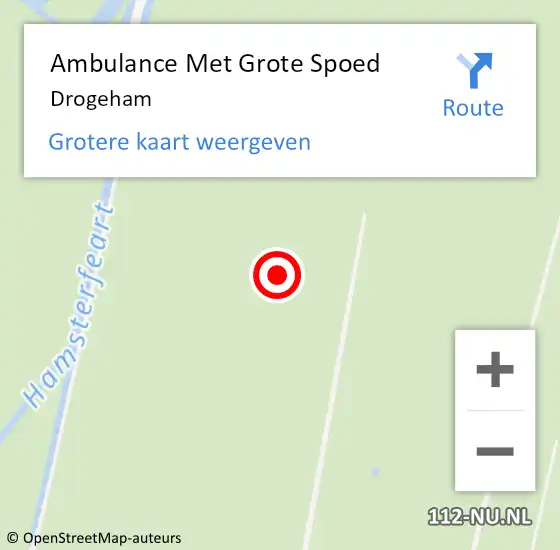 Locatie op kaart van de 112 melding: Ambulance Met Grote Spoed Naar Drogeham op 13 juni 2021 12:30