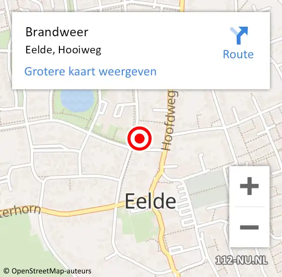 Locatie op kaart van de 112 melding: Brandweer Eelde, Hooiweg op 13 juni 2021 12:48