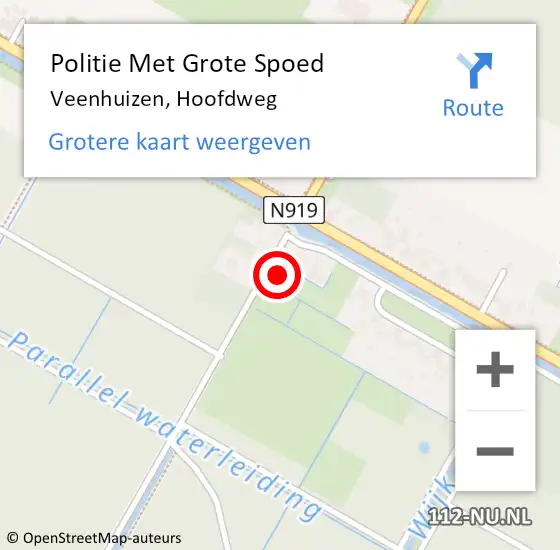 Locatie op kaart van de 112 melding: Politie Met Grote Spoed Naar Veenhuizen, Hoofdweg op 13 juni 2021 15:00