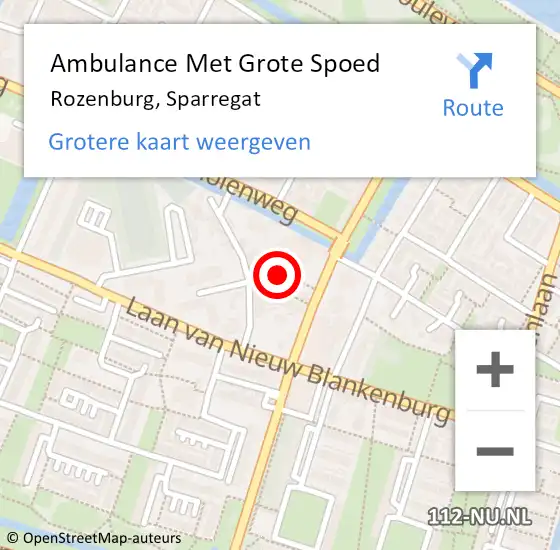 Locatie op kaart van de 112 melding: Ambulance Met Grote Spoed Naar Rozenburg, Sparregat op 14 juni 2021 07:05