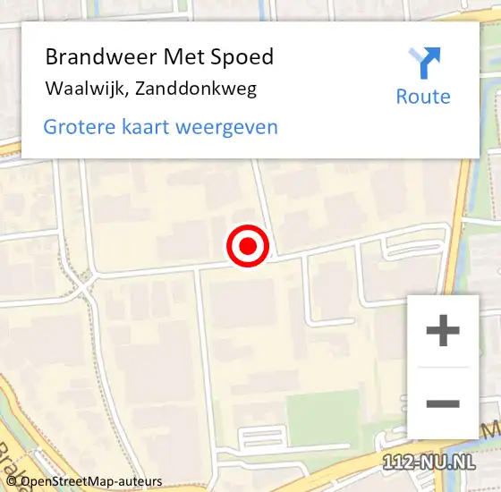 Locatie op kaart van de 112 melding: Brandweer Met Spoed Naar Waalwijk, Zanddonkweg op 14 juni 2021 09:17