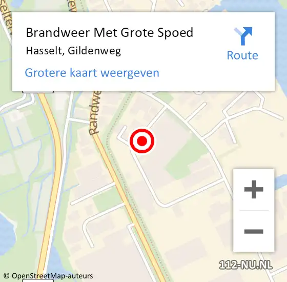 Locatie op kaart van de 112 melding: Brandweer Met Grote Spoed Naar Hasselt, Gildenweg op 14 juni 2021 09:42