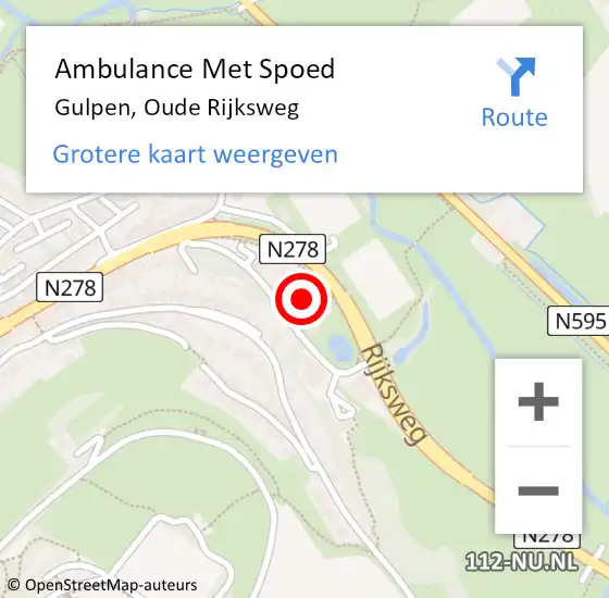 Locatie op kaart van de 112 melding: Ambulance Met Spoed Naar Gulpen, Oude Rijksweg op 14 juni 2021 10:26