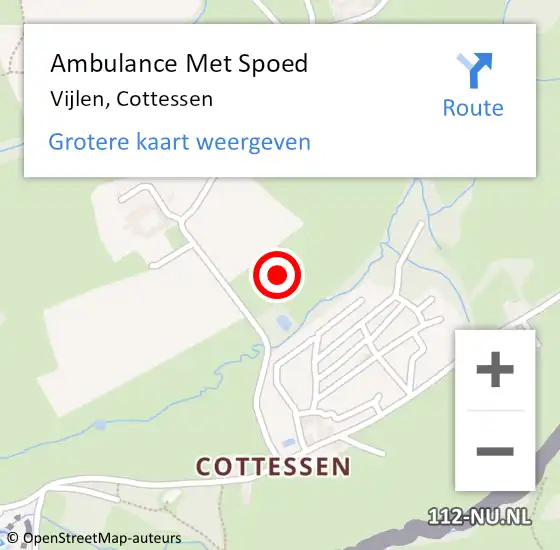 Locatie op kaart van de 112 melding: Ambulance Met Spoed Naar Vijlen, Cottessen op 14 juni 2021 13:33