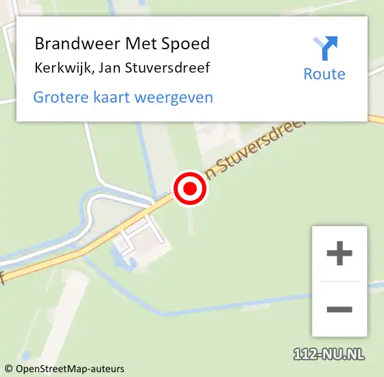 Locatie op kaart van de 112 melding: Brandweer Met Spoed Naar Kerkwijk, Jan Stuversdreef op 14 juni 2021 14:26