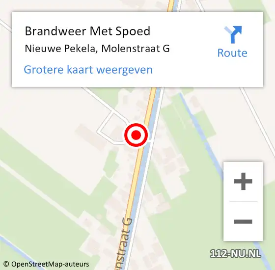 Locatie op kaart van de 112 melding: Brandweer Met Spoed Naar Nieuwe Pekela, Molenstraat G op 14 juni 2021 16:00