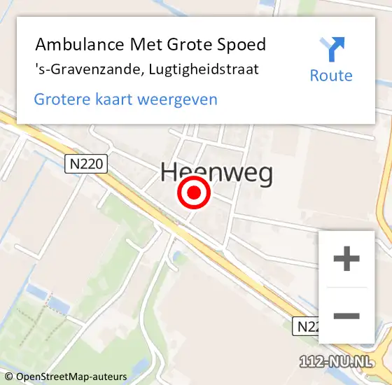 Locatie op kaart van de 112 melding: Ambulance Met Grote Spoed Naar 's-Gravenzande, Lugtigheidstraat op 14 juni 2021 16:19