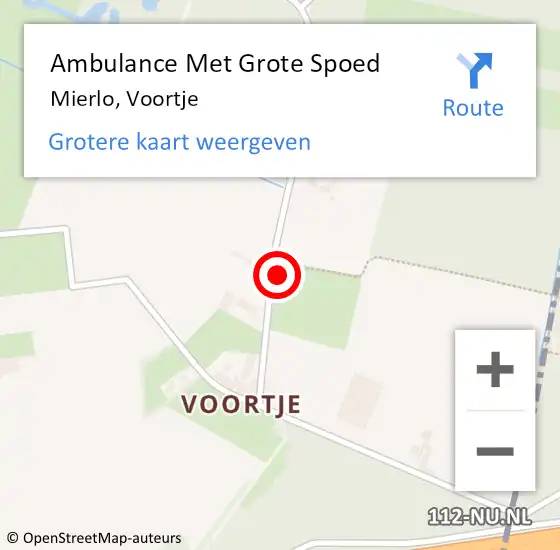 Locatie op kaart van de 112 melding: Ambulance Met Grote Spoed Naar Mierlo, Voortje op 14 juni 2021 20:20