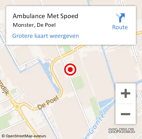Locatie op kaart van de 112 melding: Ambulance Met Spoed Naar Monster, De Poel op 15 juni 2021 08:42