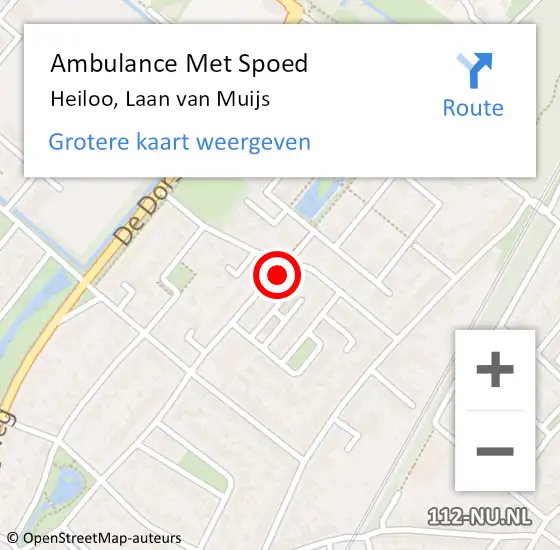 Locatie op kaart van de 112 melding: Ambulance Met Spoed Naar Heiloo, Laan van Muijs op 15 juni 2021 08:45