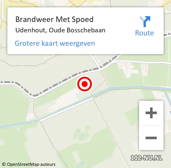 Locatie op kaart van de 112 melding: Brandweer Met Spoed Naar Udenhout, Oude Bosschebaan op 15 juni 2021 10:44