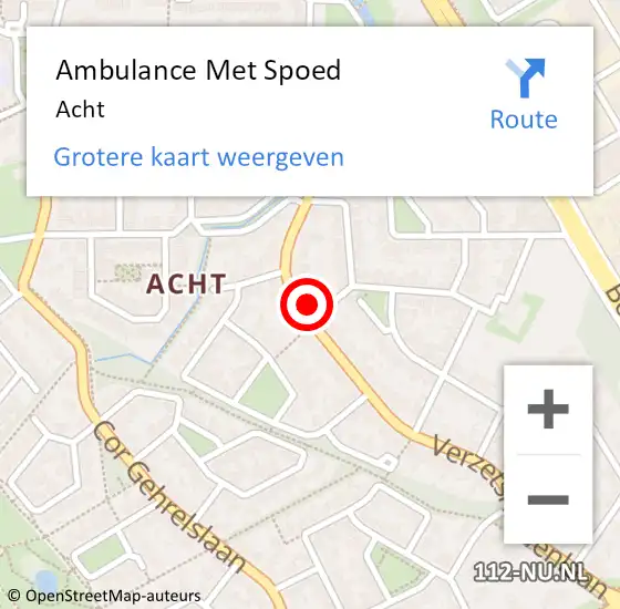 Locatie op kaart van de 112 melding: Ambulance Met Spoed Naar Acht op 15 juni 2021 10:48