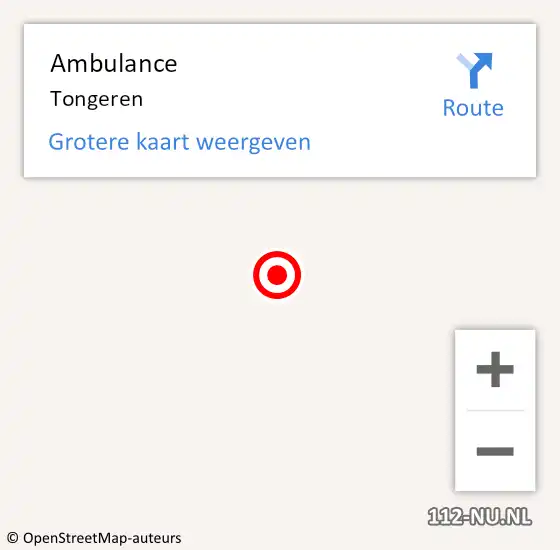 Locatie op kaart van de 112 melding: Ambulance Tongeren op 13 juni 2014 11:58