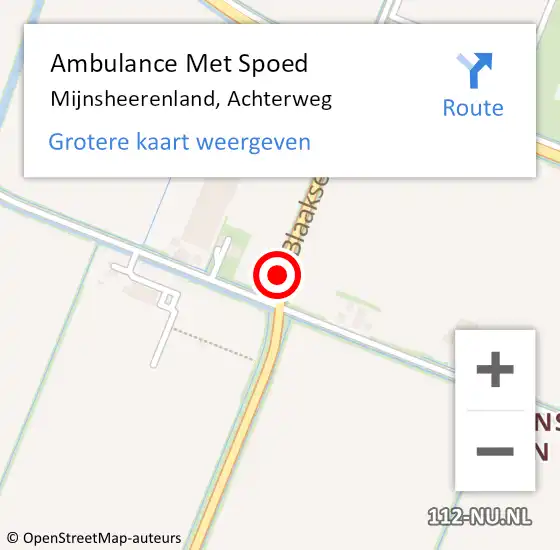 Locatie op kaart van de 112 melding: Ambulance Met Spoed Naar Mijnsheerenland, Achterweg op 15 juni 2021 15:01