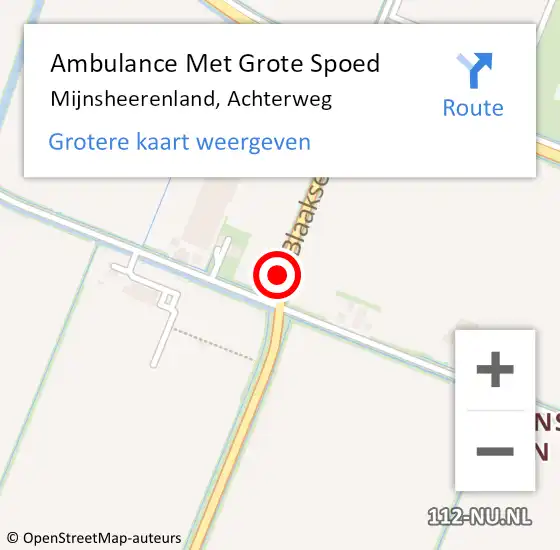 Locatie op kaart van de 112 melding: Ambulance Met Grote Spoed Naar Mijnsheerenland, Achterweg op 15 juni 2021 15:08