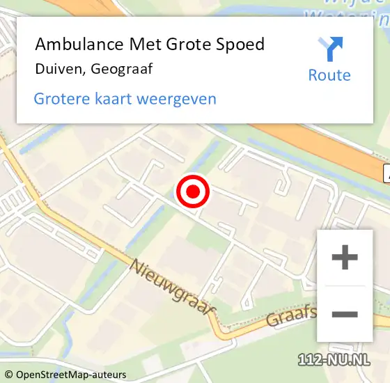 Locatie op kaart van de 112 melding: Ambulance Met Grote Spoed Naar Duiven, Geograaf op 15 juni 2021 17:08