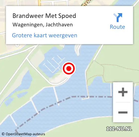 Locatie op kaart van de 112 melding: Brandweer Met Spoed Naar Wageningen, Jachthaven op 15 juni 2021 21:56