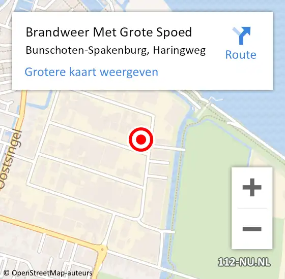 Locatie op kaart van de 112 melding: Brandweer Met Grote Spoed Naar Bunschoten-Spakenburg, Haringweg op 16 juni 2021 01:06