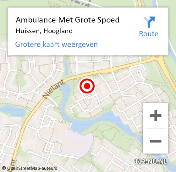 Locatie op kaart van de 112 melding: Ambulance Met Grote Spoed Naar Huissen, Hoogland op 16 juni 2021 10:38