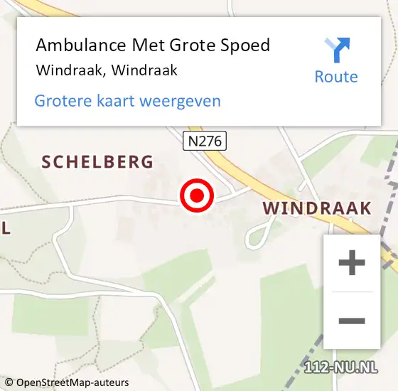 Locatie op kaart van de 112 melding: Ambulance Met Grote Spoed Naar Windraak, Windraak op 16 juni 2021 12:58