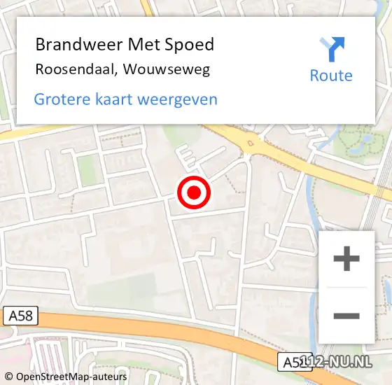 Locatie op kaart van de 112 melding: Brandweer Met Spoed Naar Roosendaal, Wouwseweg op 16 juni 2021 13:41