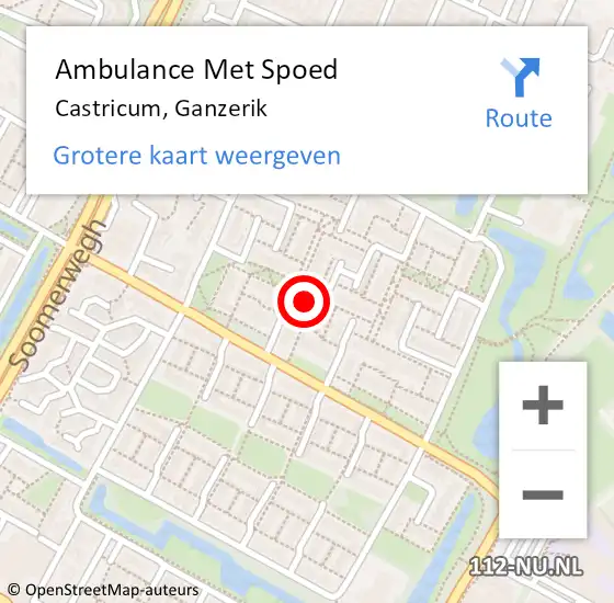 Locatie op kaart van de 112 melding: Ambulance Met Spoed Naar Castricum, Ganzerik op 16 juni 2021 19:39