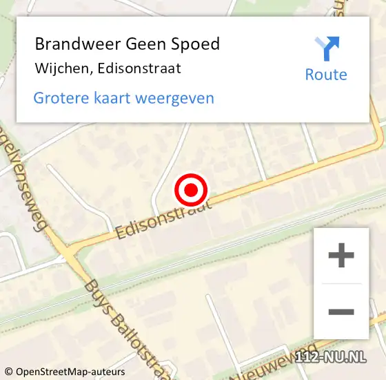Locatie op kaart van de 112 melding: Brandweer Geen Spoed Naar Wijchen, Edisonstraat op 17 juni 2021 01:32
