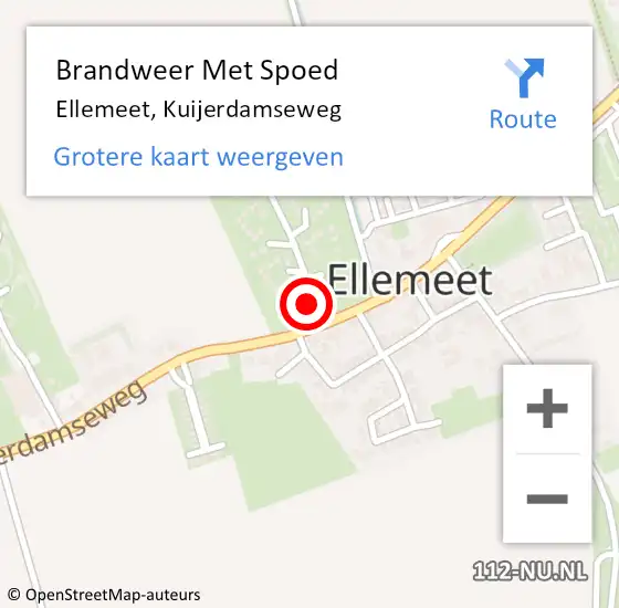 Locatie op kaart van de 112 melding: Brandweer Met Spoed Naar Ellemeet, Kuijerdamseweg op 17 juni 2021 08:47