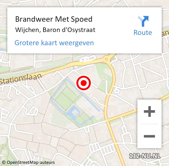 Locatie op kaart van de 112 melding: Brandweer Met Spoed Naar Wijchen, Baron d'Osystraat op 17 juni 2021 09:41