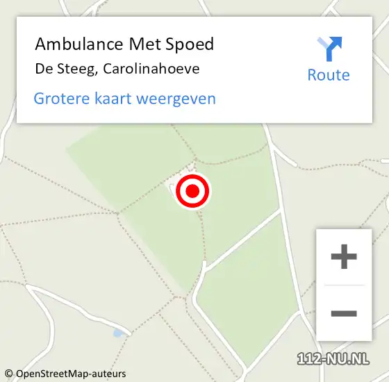 Locatie op kaart van de 112 melding: Ambulance Met Spoed Naar De Steeg, Carolinahoeve op 17 juni 2021 11:03