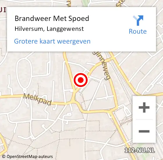 Locatie op kaart van de 112 melding: Brandweer Met Spoed Naar Hilversum, Langgewenst op 17 juni 2021 13:38