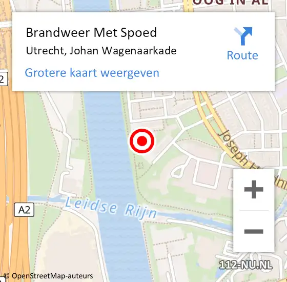 Locatie op kaart van de 112 melding: Brandweer Met Spoed Naar Utrecht, Johan Wagenaarkade op 17 juni 2021 14:24