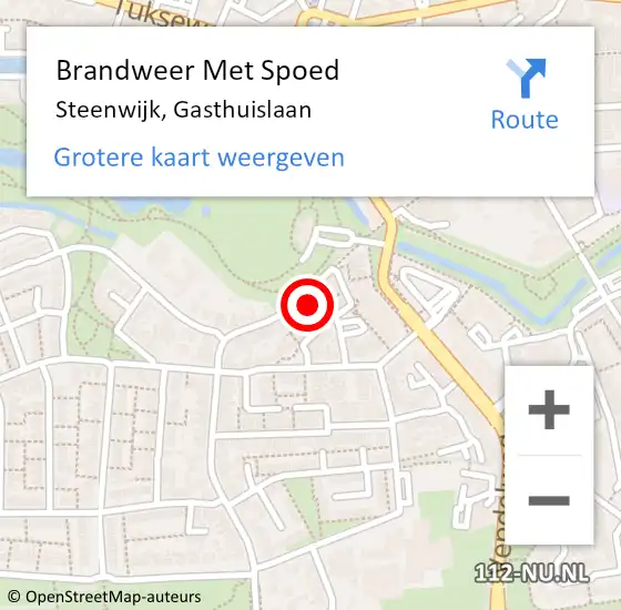 Locatie op kaart van de 112 melding: Brandweer Met Spoed Naar Steenwijk, Gasthuislaan op 17 juni 2021 15:30