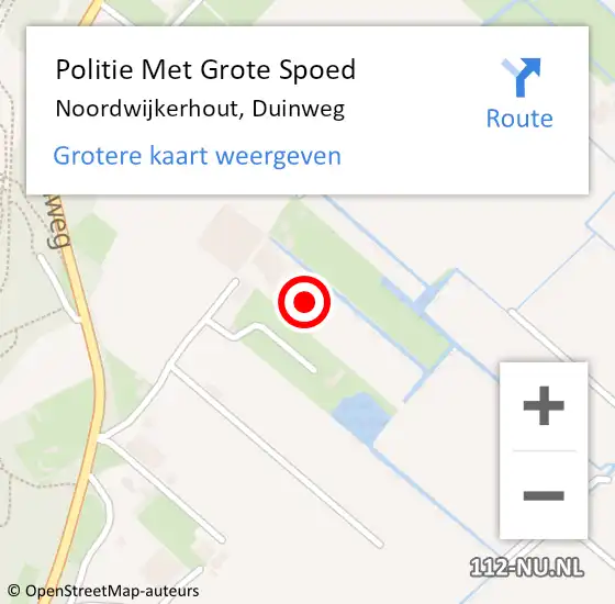 Locatie op kaart van de 112 melding: Politie Met Grote Spoed Naar Noordwijkerhout, Duinweg op 17 juni 2021 15:56