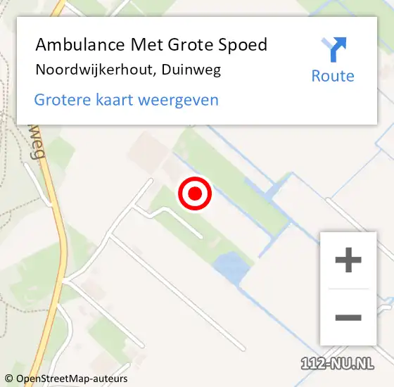 Locatie op kaart van de 112 melding: Ambulance Met Grote Spoed Naar Noordwijkerhout, Duinweg op 17 juni 2021 16:00