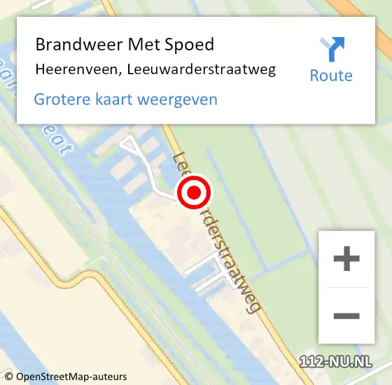 Locatie op kaart van de 112 melding: Brandweer Met Spoed Naar Heerenveen, Leeuwarderstraatweg op 4 oktober 2013 23:42