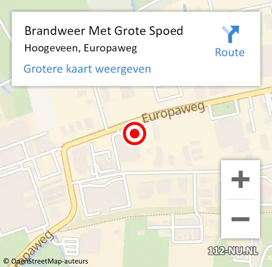 Locatie op kaart van de 112 melding: Brandweer Met Grote Spoed Naar Hoogeveen, Europaweg op 17 juni 2021 18:07