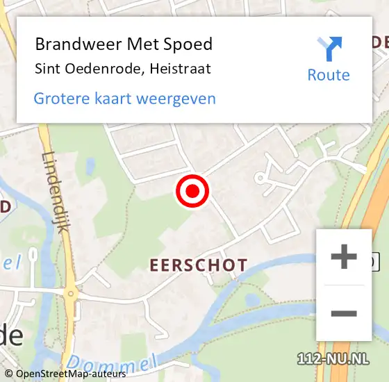 Locatie op kaart van de 112 melding: Brandweer Met Spoed Naar Sint Oedenrode, Heistraat op 18 juni 2021 06:46