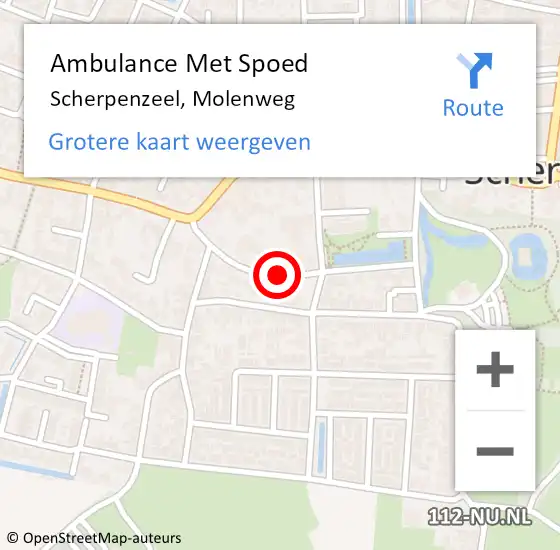 Locatie op kaart van de 112 melding: Ambulance Met Spoed Naar Scherpenzeel, Molenweg op 18 juni 2021 08:51
