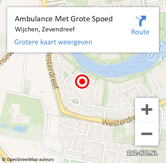 Locatie op kaart van de 112 melding: Ambulance Met Grote Spoed Naar Wijchen, Zevendreef op 18 juni 2021 08:59