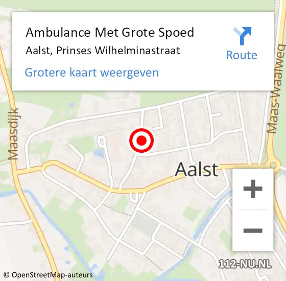 Locatie op kaart van de 112 melding: Ambulance Met Grote Spoed Naar Aalst, Prinses Wilhelminastraat op 18 juni 2021 10:20