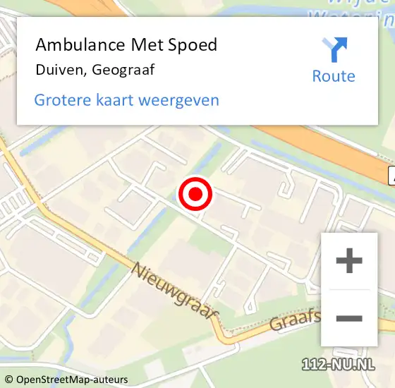 Locatie op kaart van de 112 melding: Ambulance Met Spoed Naar Duiven, Geograaf op 18 juni 2021 11:21