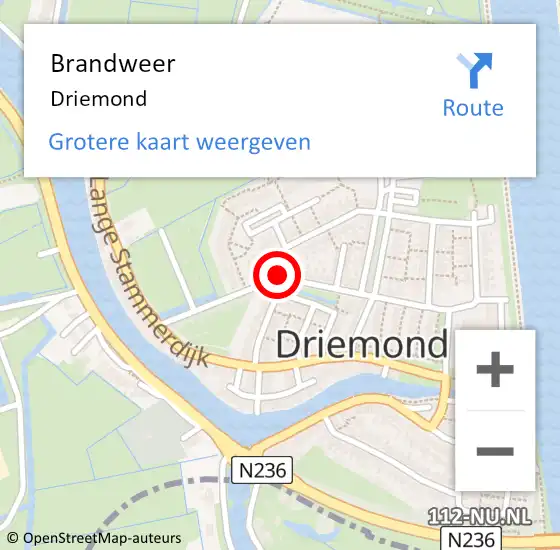 Locatie op kaart van de 112 melding: Brandweer Driemond op 18 juni 2021 16:13