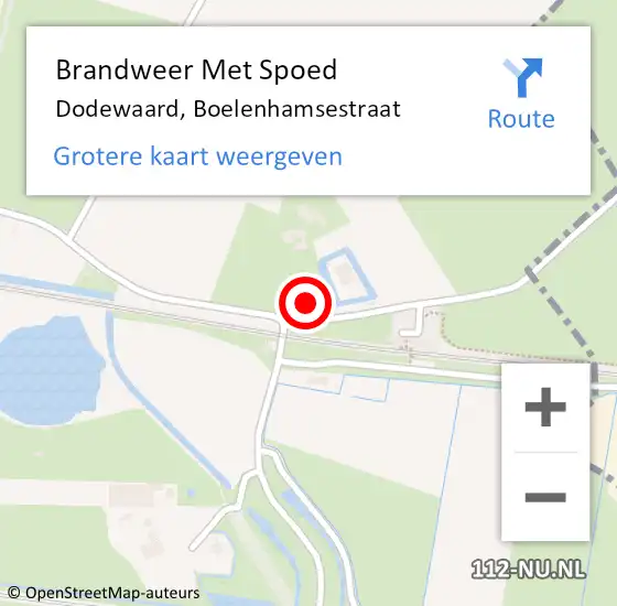 Locatie op kaart van de 112 melding: Brandweer Met Spoed Naar Dodewaard, Boelenhamsestraat op 18 juni 2021 19:03