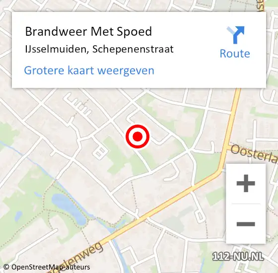 Locatie op kaart van de 112 melding: Brandweer Met Spoed Naar IJsselmuiden, Schepenenstraat op 18 juni 2021 20:58