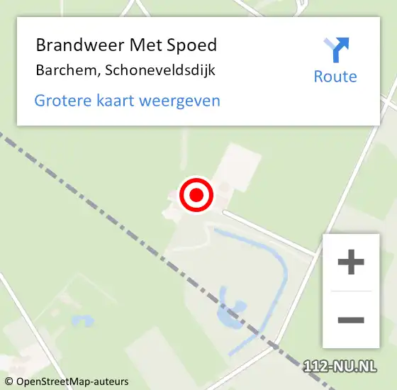 Locatie op kaart van de 112 melding: Brandweer Met Spoed Naar Barchem, Schoneveldsdijk op 18 juni 2021 21:41