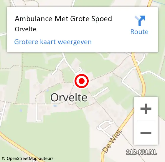 Locatie op kaart van de 112 melding: Ambulance Met Grote Spoed Naar Orvelte op 5 oktober 2013 00:12