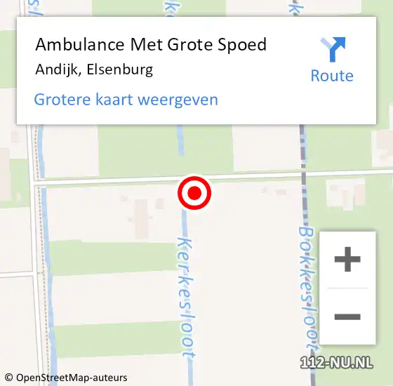 Locatie op kaart van de 112 melding: Ambulance Met Grote Spoed Naar Andijk, Elsenburg op 19 juni 2021 00:18