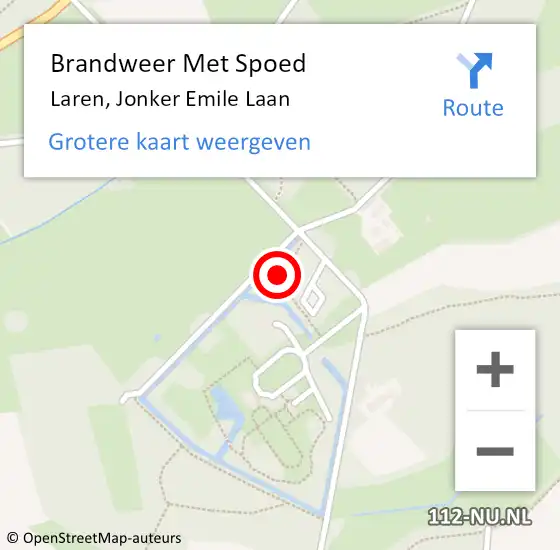 Locatie op kaart van de 112 melding: Brandweer Met Spoed Naar Laren, Jonker Emile Laan op 19 juni 2021 06:25