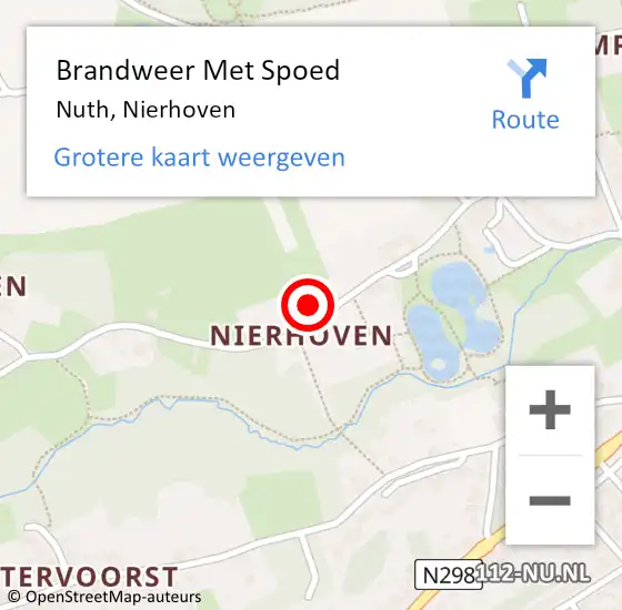 Locatie op kaart van de 112 melding: Brandweer Met Spoed Naar Nuth, Nierhoven op 19 juni 2021 08:38